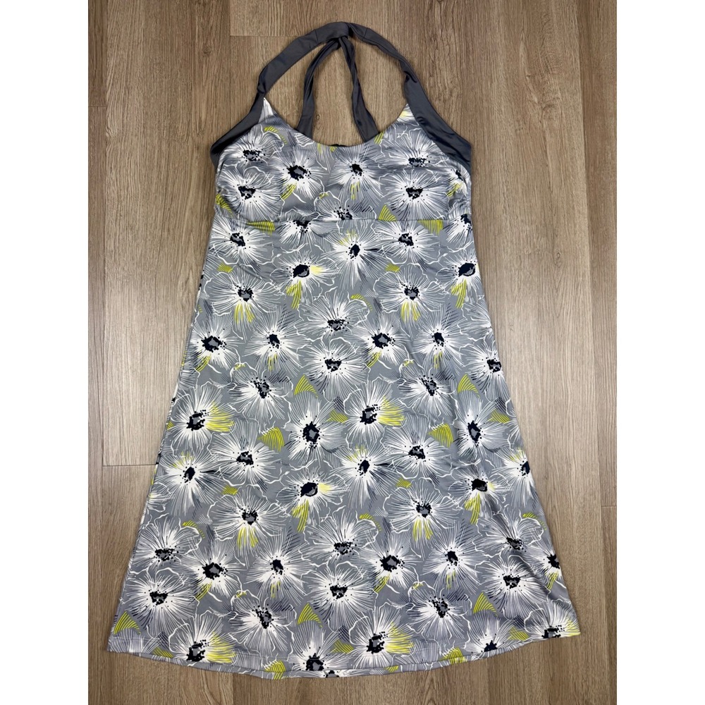 Patagonia Women's Floral Active Dress Gray Shelf Bra Travel Hiking Outdoors 
MED